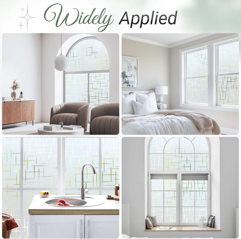 rabbitgoo Window Privacy Film - Frosted Glass Window Film, Decorative Privacy Cling, UV Blocking Static Cling Bathroom