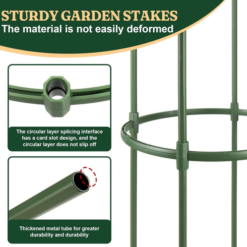 LOMNYIY 55.1 inches2 Pack) Garden Trellis, Tomato Cage Tall Plant Support Climbing Vines Flowers Stands Cucumber