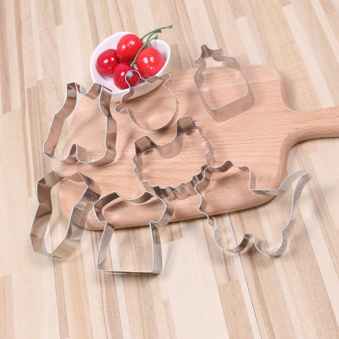 Baby Shower Series Cookie Cutters Set of 7 pcs, DIY Baking Molds, Stainless Steel Fondant Cutter
