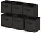 Nestl Cube Storage Bins, Foldable 6 Cube Storage Organizer Bins, Fabric Storage Cubes with Handles, Black