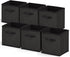 Nestl Cube Storage Bins, Foldable 6 Cube Storage Organizer Bins, Fabric Storage Cubes with Handles, Black