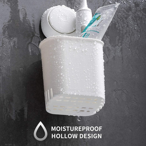 TAILI Suction Toothbrush Holder for Shower Wall - No Nail, No Glue, Strong Suction Cup, White