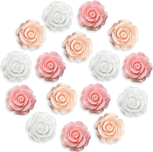 15 pcs Cute Flower Fridge Magnets, Pink Rose Magnets for Kitchen, Office, and School