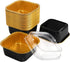 ZEAYEA 100 Pieces Aluminum Foil Baking Cups with Lids, 5.7 oz Disposable Cupcake Containers for Parties