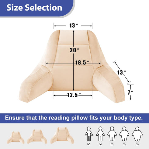 20in, IASEAHK Reading Pillows for Sitting in Bed Adult, Back Pillow for Bed Sitting Up, Backrest Pillows with Shredded