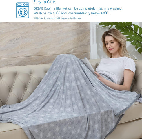 OIGAE Cooling Blanket with Double Sided Cold Effect, Japanese Q-Max 0.5 MICA Fiber, Twin Size