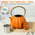 40oz Orange Pumpkin Cast Iron Teapot with Infuser - Japanese Iron Tea Kettle with Enamel Interior, Cute Halloween