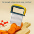 Crinkle Cutter Knife for Potatoes and Veggies, Stainless Steel Vegetable Cutter, Yellow Carrot Slicer