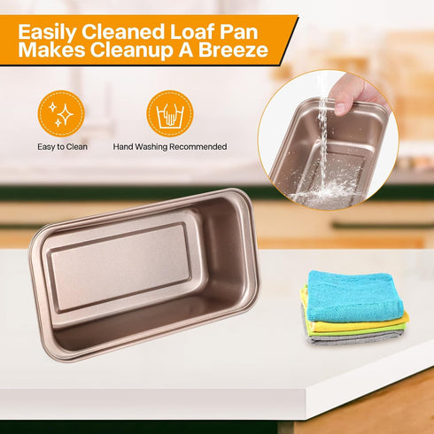 2pack Loaf Pan, 10inch Non-Stick Banana Bread Pan, Stackable Bread Pans for Homemade Baking (10x5inch)