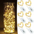 YKB 6 PCS LED Starry Fairy Lights with 20 Micro LEDs on 3.3FT/1m Copper Wire, Warm White, 2xCR2032 Batteries