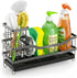 Countertop, Sponge Holder for Kitchen Sink, Self-Draining Sink Caddy Organizer with Removable Brush Holder, Rustproof