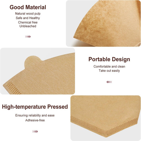 #4 Cone Coffee Filters: Natural Unbleached Paper Filters for Pour Over and Drip Coffee Maker, 200 Count