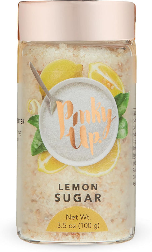 Pinky Up Lemon Sugar, 3.5oz Citrus Flavored Sugar, Finishing Sugar Rimmer for
