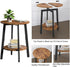sthmec 2-Tier Side Table, Small Round End Table with Storage Shelf for Small Space, Bedside Table Sofa Couch Table