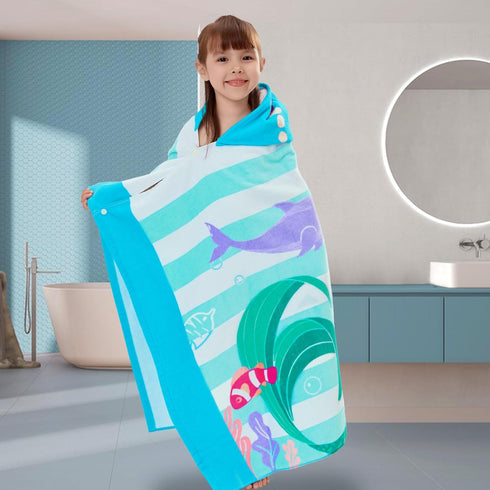 3-8, 30''X50,100% VOOVA & MOVAS Toddler Bath Towels Age Cotton | Soft | Thick, Hooded Towel for Kids Girls, Perfect