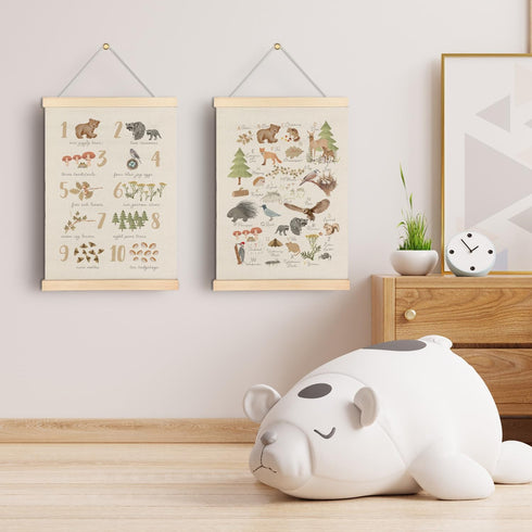 Qvapt 12x16, Set 2 Wild Animal Alphabet Poster,Abc Posters for Classroom Wall,Kids Alphabet Wall Decor Animal Posters