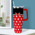 Cartoon Mouse Tumbler 40 Oz, Stainless Steel Insulated Travel Coffee Mug with Lid and Straw, Bowknot - Birthday,