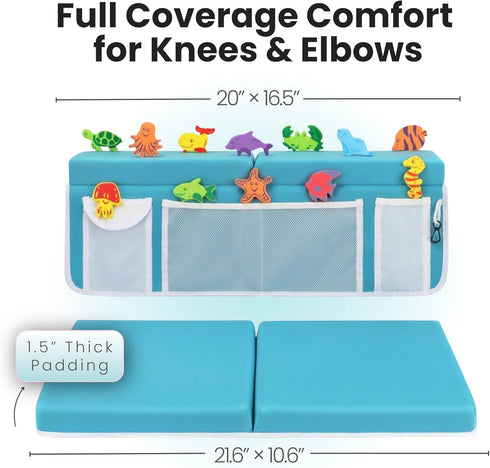 8 1.5" 5 Elbow Set Bath Kneeler Suction Cups & Padding.Certified Non Toxic Bath Kneeling Pad for Bath Tub & Bath