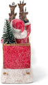 Transpac Y3954 Imports Reindeer Santa Sleigh Figurine - 14.5-inch Length, Resin, Multicolor