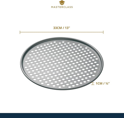 Master Class KCMCHB14 Perforated Pizza Tray, Grey, 32cm