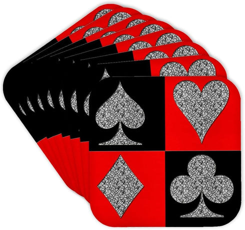 3dRose Poker Four of a Kind Aces Cool Design Soft Coasters, Set of 8
