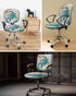 Vandarllin Sea Turtle Office Chair Cover, Stretchable Universal Nautical Themed Washable Slipcovers for Gaming Chair