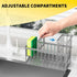 304 Countertop Cisily Sink Caddy Organzier with High Brush Holder, Sponge Holder for Sink, Rustproof Stainless, Kitchen
