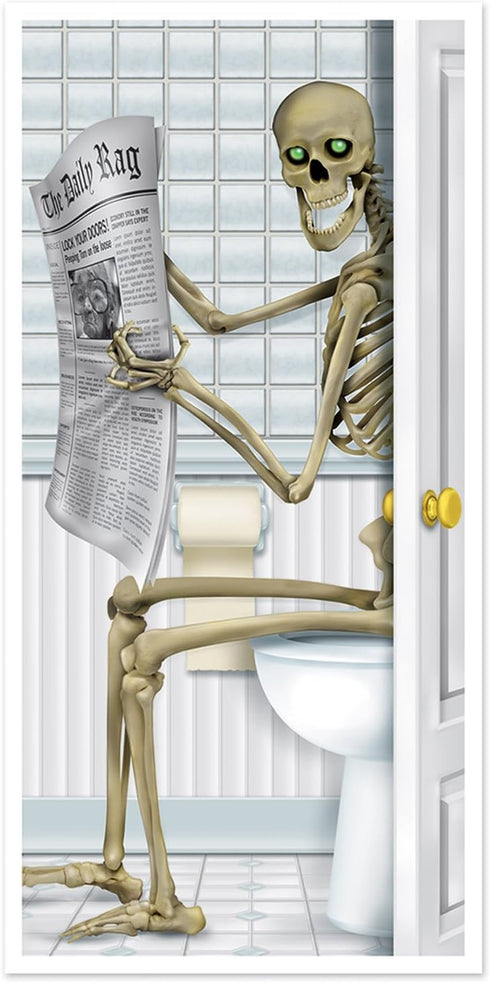 Beistle Skeleton Restroom Door Cover - Party Accessory