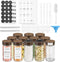 VIBRATITE 12 Pack Spice Jars with Acacia Lids, 4 oz Round Glass