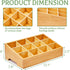 Tea Bag Organizer - Bamboo Storage with 12 Compartments for Tea Bags, Natural Bamboo for Kitchen Cabinet