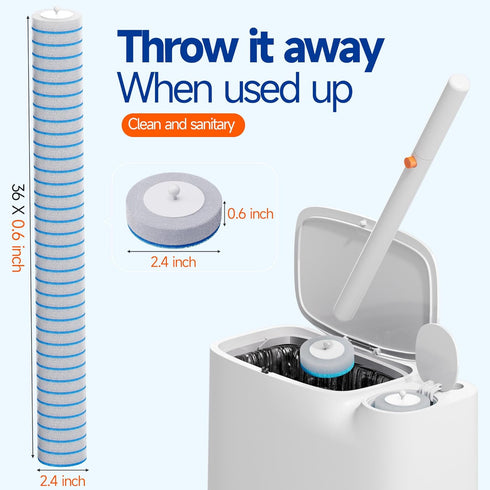 36 CTIME - Replacement Toilet Brush Heads, Suitable for Bathrooms and Toilets