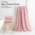 2 Set 27x55 600GSM REDKISS Piece Pink Checkered Bath Towels - Highly Absorbent Pink Cotton Towels for Bathroom