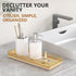 Counter Bathroom Tray for Top Organizer Oak Wood Vanity Tray with Metal Frame for Dresser, Kitchen, Nightstand Gold