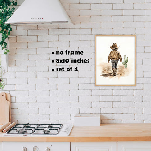 8x10 Set 4 Boat Wades Western Nursery Decor, Cowboy Wall Art Print Posters, Kids Wall Art Unframed