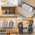 FLSEPAMB 10-Tier Pot Lid Organizer Rack Holder for Bakeware, Plates, Cutting Boards, Pots & Pans, 1 Pack