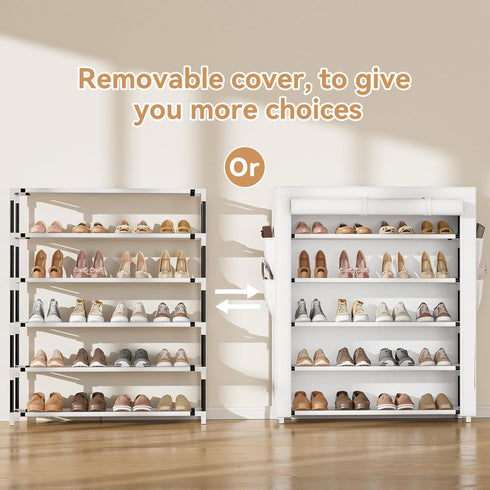5 20-24 Closet, VILICK Shoe Rack with Cover, Tier Shoe Organizer Storage for Pair Shoes and Boots Large Shoe Storage