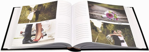 MCS Wedding Photo Album, Silver Cover, Holds 200 4x6 Photos with Memo Space, Clear Side-Loading Pockets
