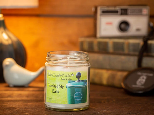 Clean Golf Ball Scented Candle – The Candle Daddy Goes Golfing, 6 Ounce Jar, 40 Hour Burn