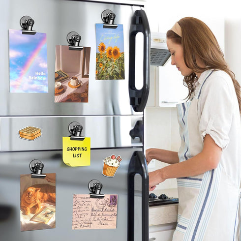20 Pack Magnetic Clips Fridge Magnets Refrigerator Magnets, Black Magnet Clips for Whiteboard, Clip Magnets for Photo Displays, Home, Office,Classroom
