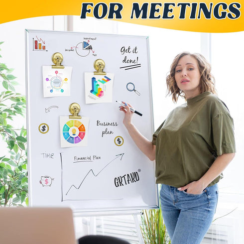 GRTARD 12Pack Magnetic Clips with Anti-Scratch Sticky Pads, Heavy Duty Fridge Magnets, Non-Scratch Metal Clip
