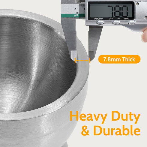 Mortar and Pestle, Sopito 18/8 Stainless Steel Spice Grinder Pill Crusher with Lid