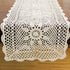 KEPSWET Sunflower Cotton Handmade Crochet Lace Rectangle Table Runner, Beige (14x60 inch)