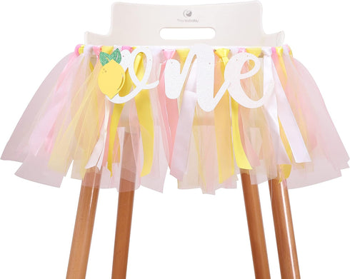One Person Lemon Banner - 1st Birthday High Chair Decor, Smashed Cake