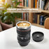 Camera Lens Coffee Mug with Slider Lid – Realistic DSLR Thermos Cup, Novelty Gift for Photographers and Coffee Lovers