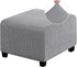 PrinceDeco Stretch Ottoman Cover Ottoman Slipcovers Square for Living Room Foot Stool