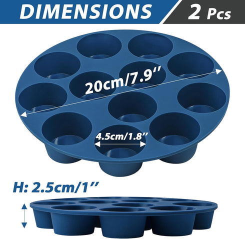 Webake Silicone Air Fryer Muffin Pan, Nonstick 1.8 Inch Mini Muffin Tin, Set of 2, 12-Cavity