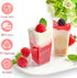 50 Pack 3 oz TOFLEN Square Mini Dessert Cups with Spoons Clear Plastic Dessert Shooter Cups for for Party, Yogurt