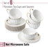 7 oz Set 6, Set BTaT- Cappuccino Cups with Saucers with Gift Box, of White Porcelain Coffee Cup and Saucer for Latte