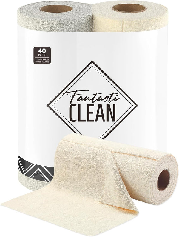 Fantasticlean Tear-Away Dish Cloth - 40 Sheets - 10'' by 10'', Reusable