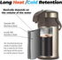 OJOJ 4L/133OZ Thermal Coffee Carafe with Pump, Stainless Steel Beverage Dispenser for Hot Drinks, Gold